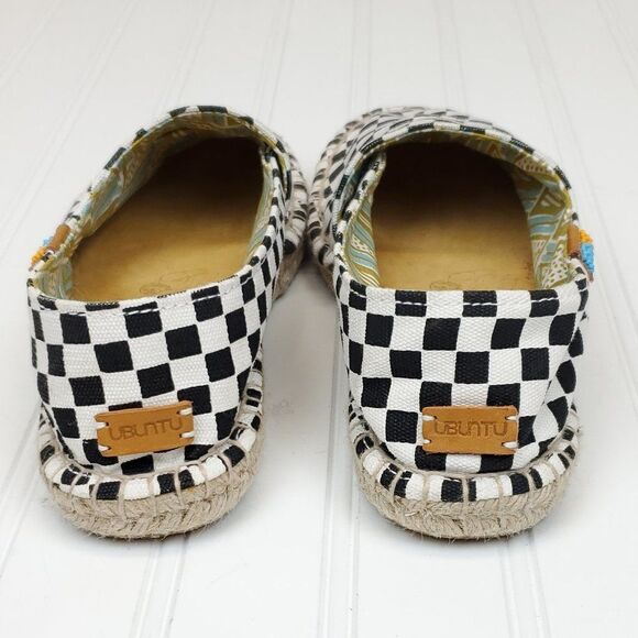Ubuntu Afridrilles Black & White Checker Espadrilles - Picture 8 of 9